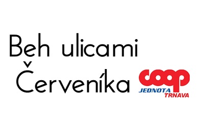 Logo behu: Beh zdravia ulicami Červeníka O pohár predsedu COOP Jednota Trnava, SD
