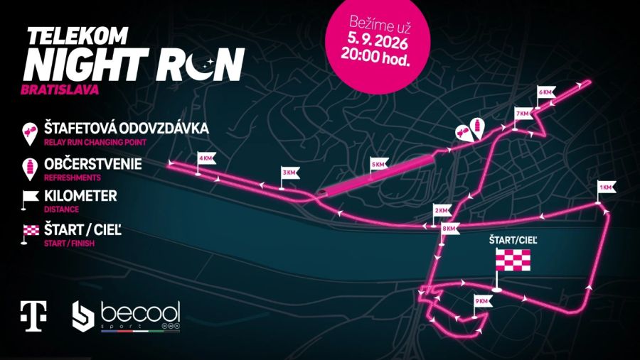 Telekom Night Run | mapa TNR 2026 nova trat